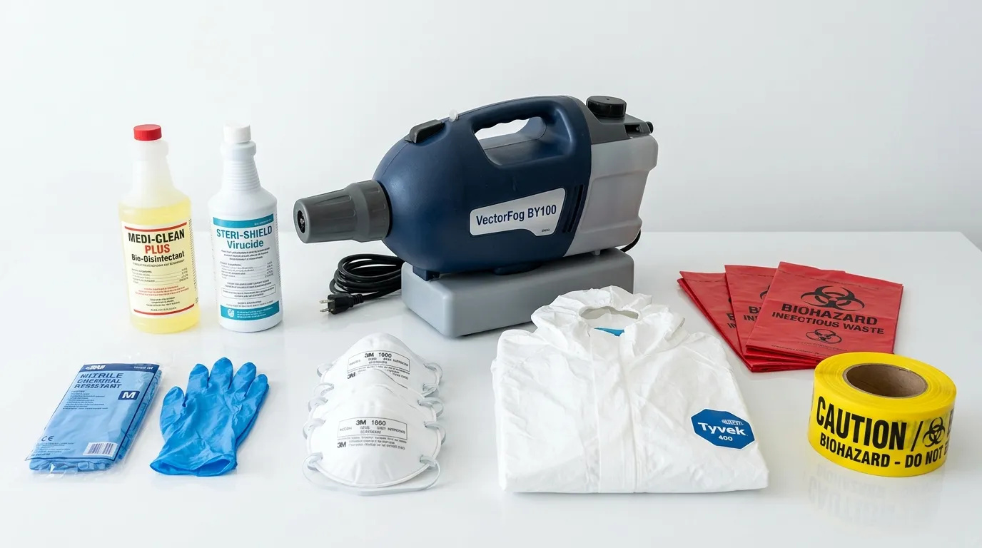 Professional biohazard remediation crew working in Oceanside